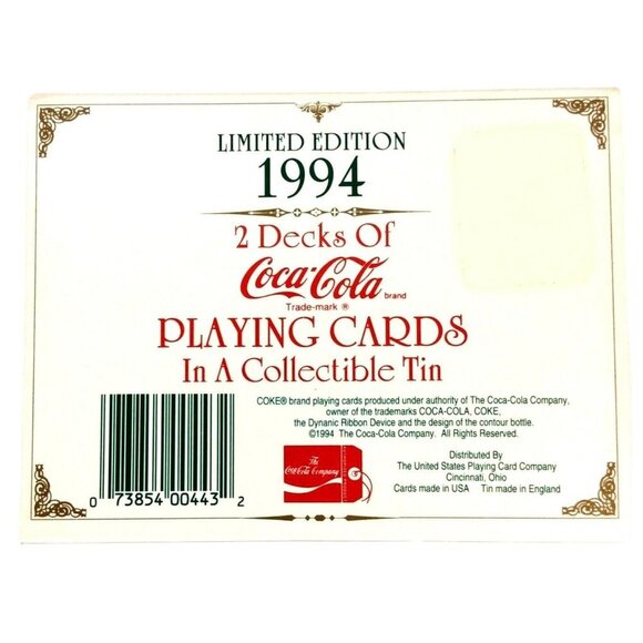 Coca-Cola Santa Claus Ltd Edition 1994 Playing Cards Double Deck Collectible Tin - Picture 6 of 6